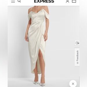 Express Cream Midi bridal Dress